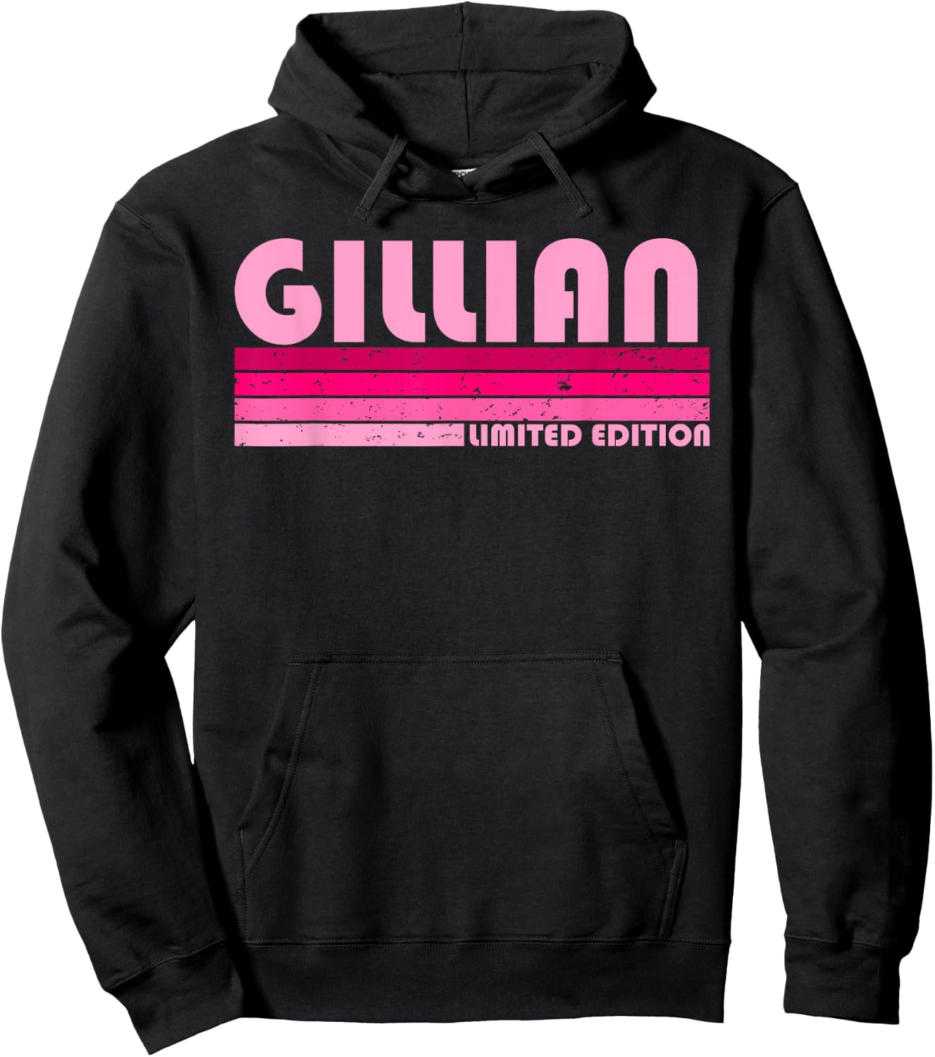 GILLIAN Name Personalized Retro Vintage 80s 90s Birthday Hoodie - Hoodie | Black