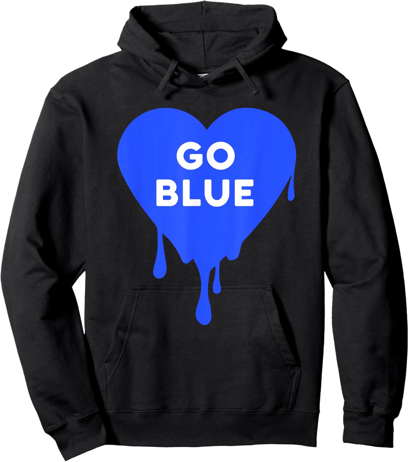 Go Blue - Blue team, Color War, Camp, Dripping Heart, cute Hoodie - Hoodie | Black