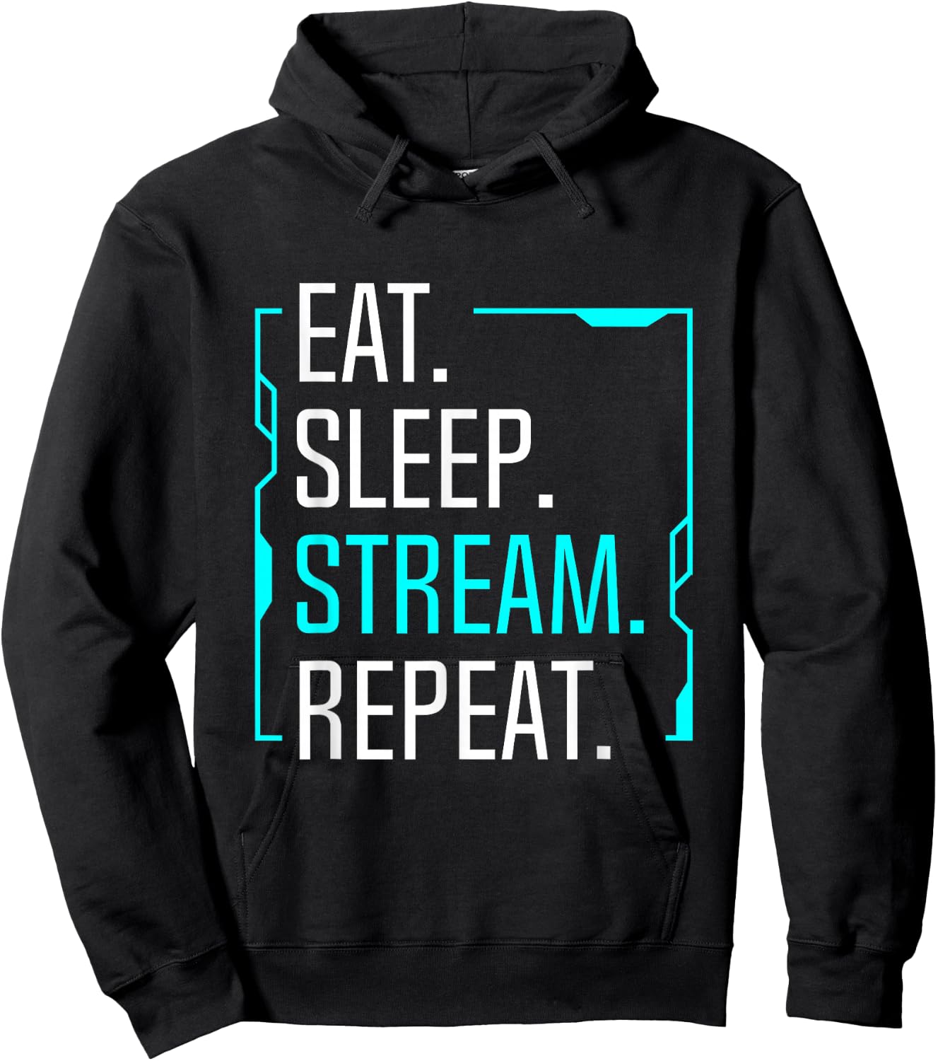 Eat Sleep Stream Repeat Movie Streaming Streamer Gift Hoodie - Hoodie | Black