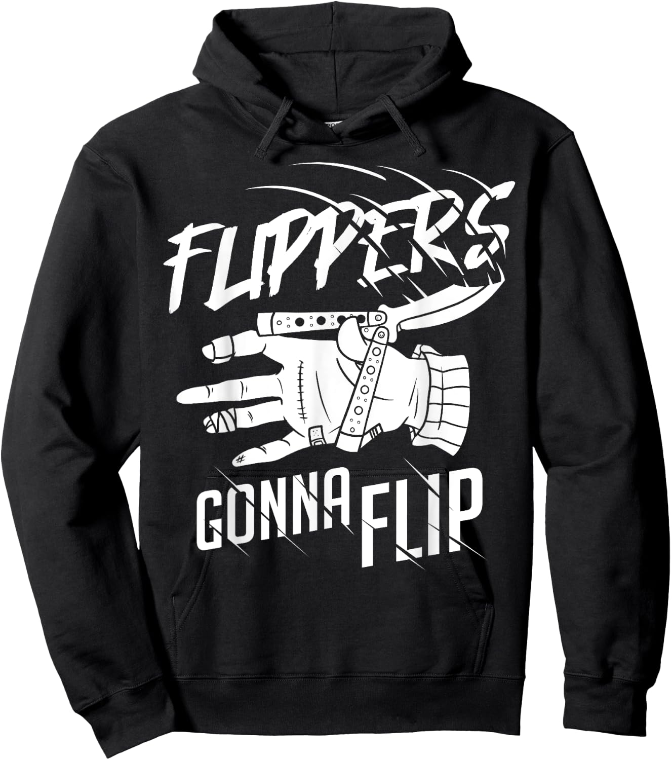 Butterfly Knife Lover Balisong Flipping Butterfly Knife - - Black - Short Sleeve - Small - Classic Fit - Cotton 60%, Polyester 40% Hoodie - Hoodie | Black