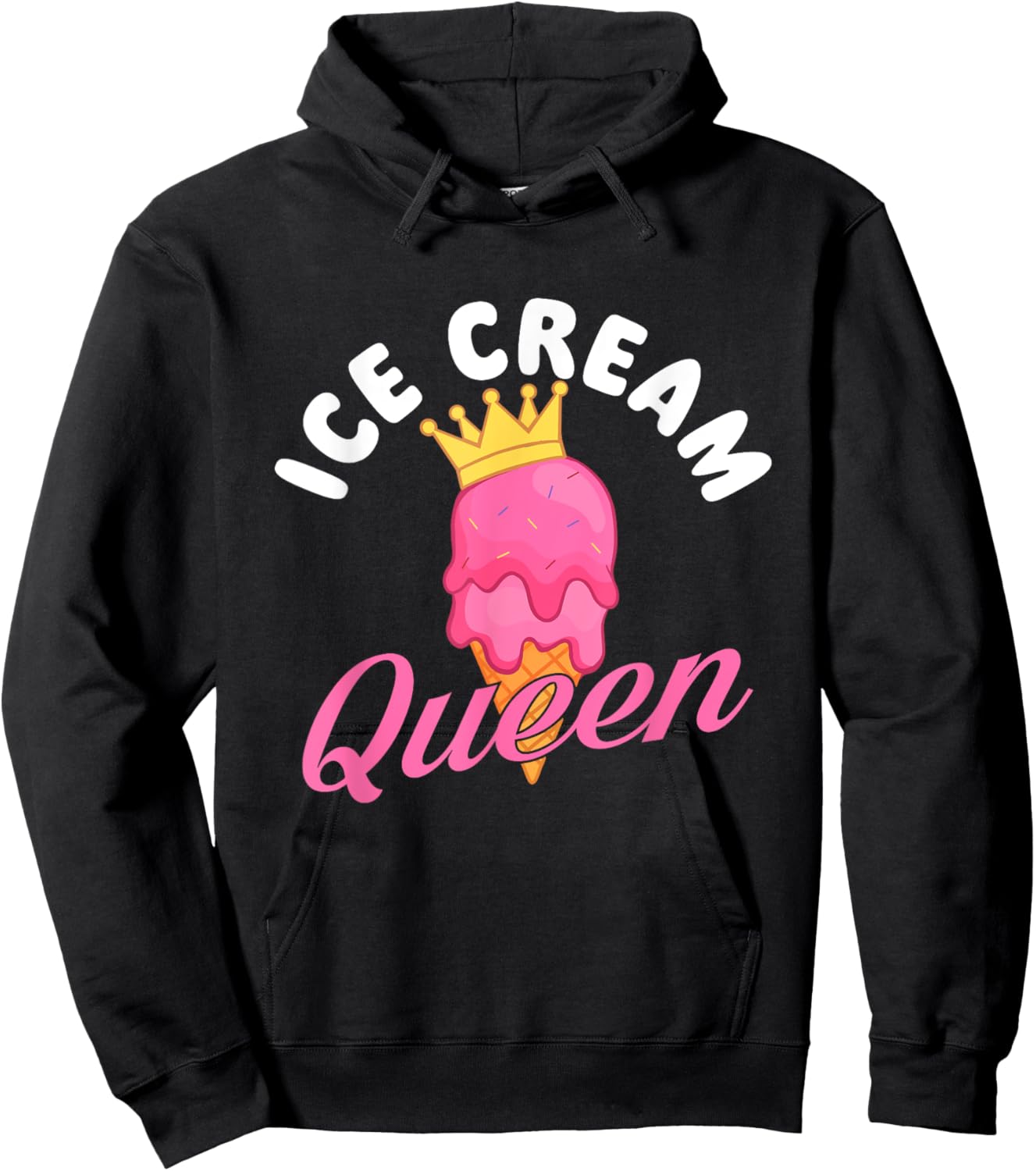 Ice Cream Queen - Ice Cream Lover Gelato Sweet Tooth Hoodie - Hoodie | Black