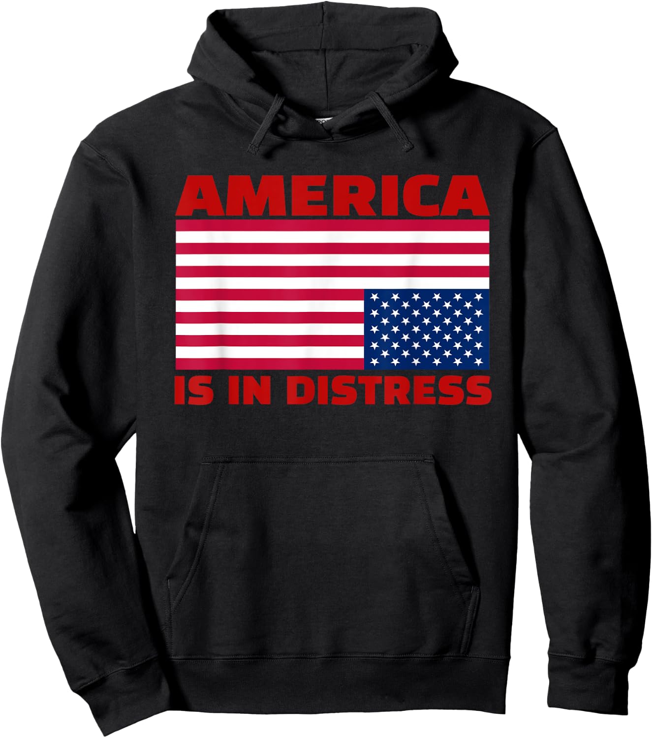 America is in distress.Upside down American Flag Hoodie - Hoodie | Black