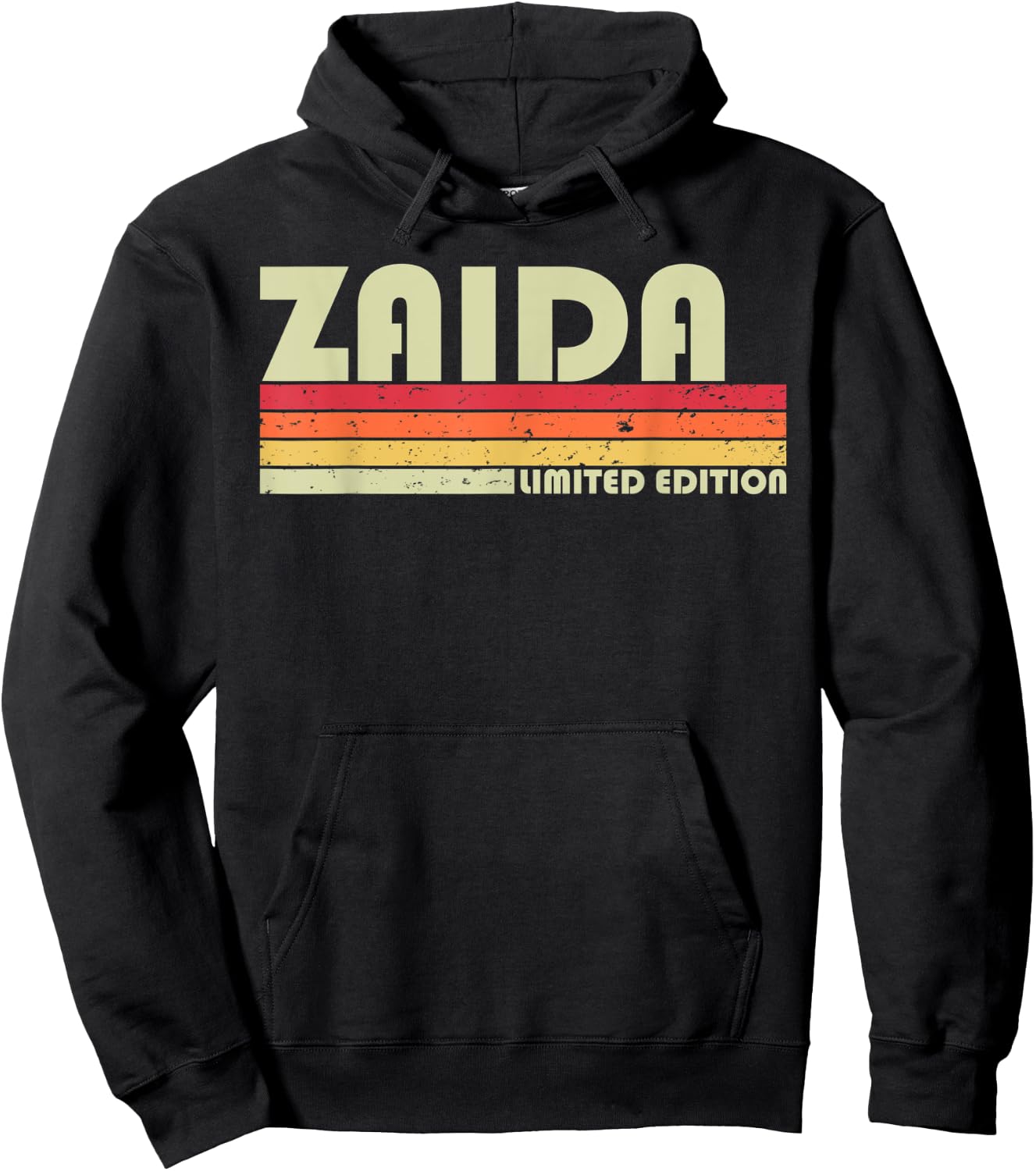 ZAIDA Name Personalized Retro Vintage 80s 90s Birthday Hoodie - Hoodie | Black