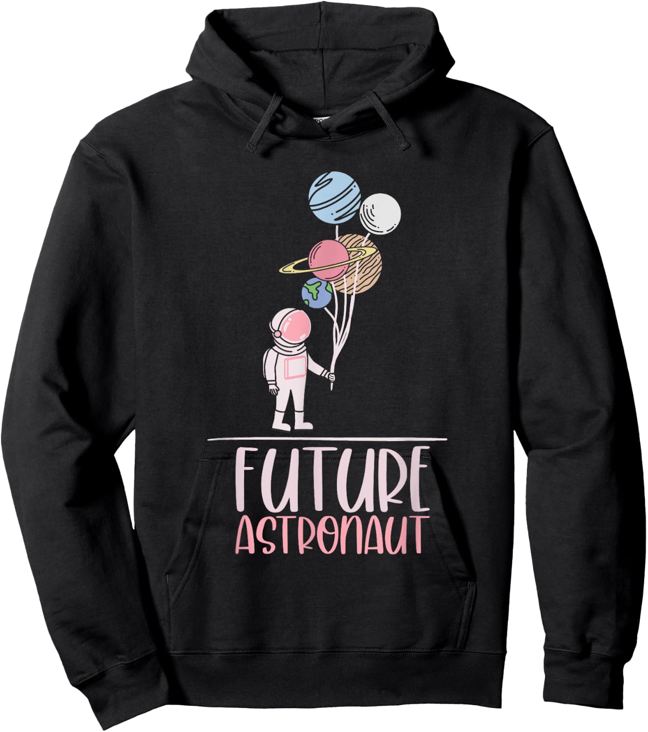 Planet Balloon Space Science Kids Gift Future Astronaut Hoodie - Hoodie | Black