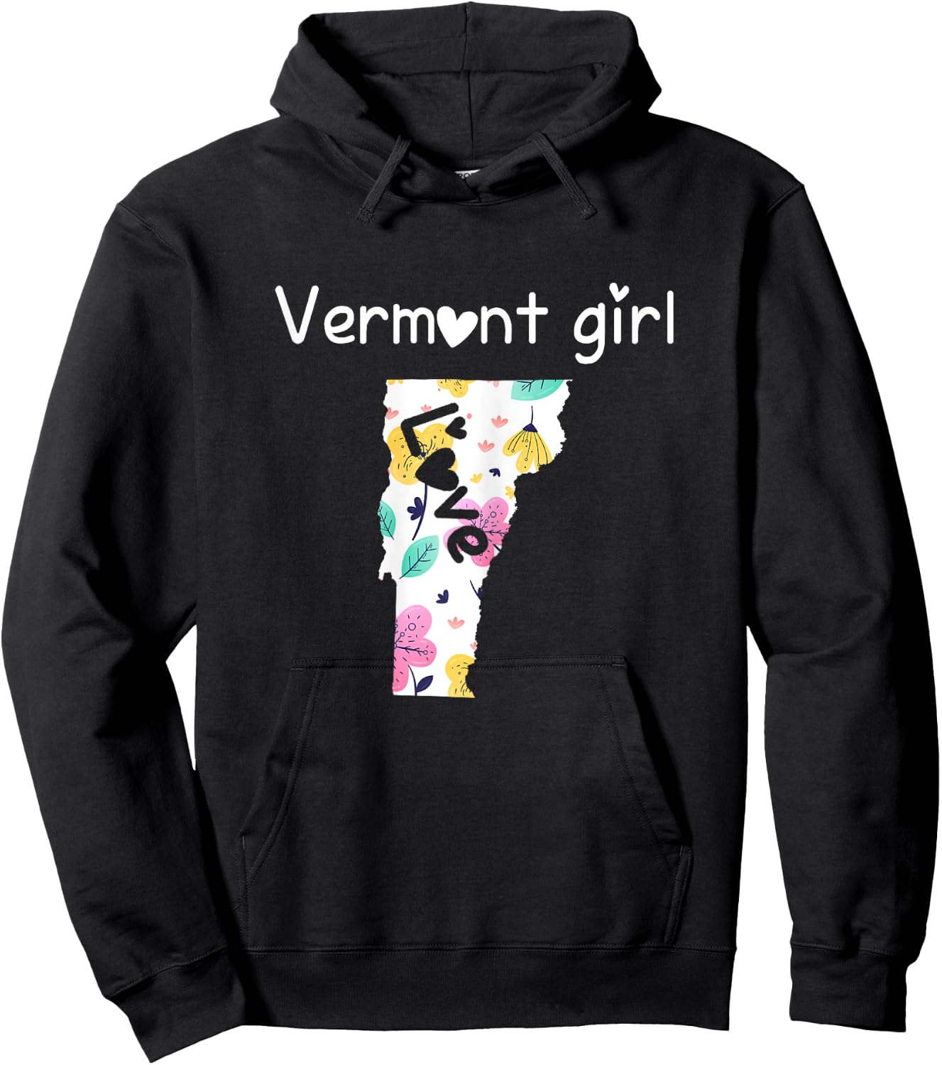 Vermont Girl Shirt I Love Vermont Home Gift Hoodie - Hoodie | Black