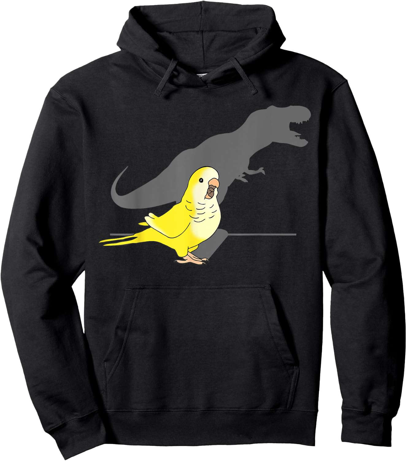 T-rex Yellow Lutino Monk Parakeet, Funny Birb memes Quaker Hoodie - Hoodie | Black