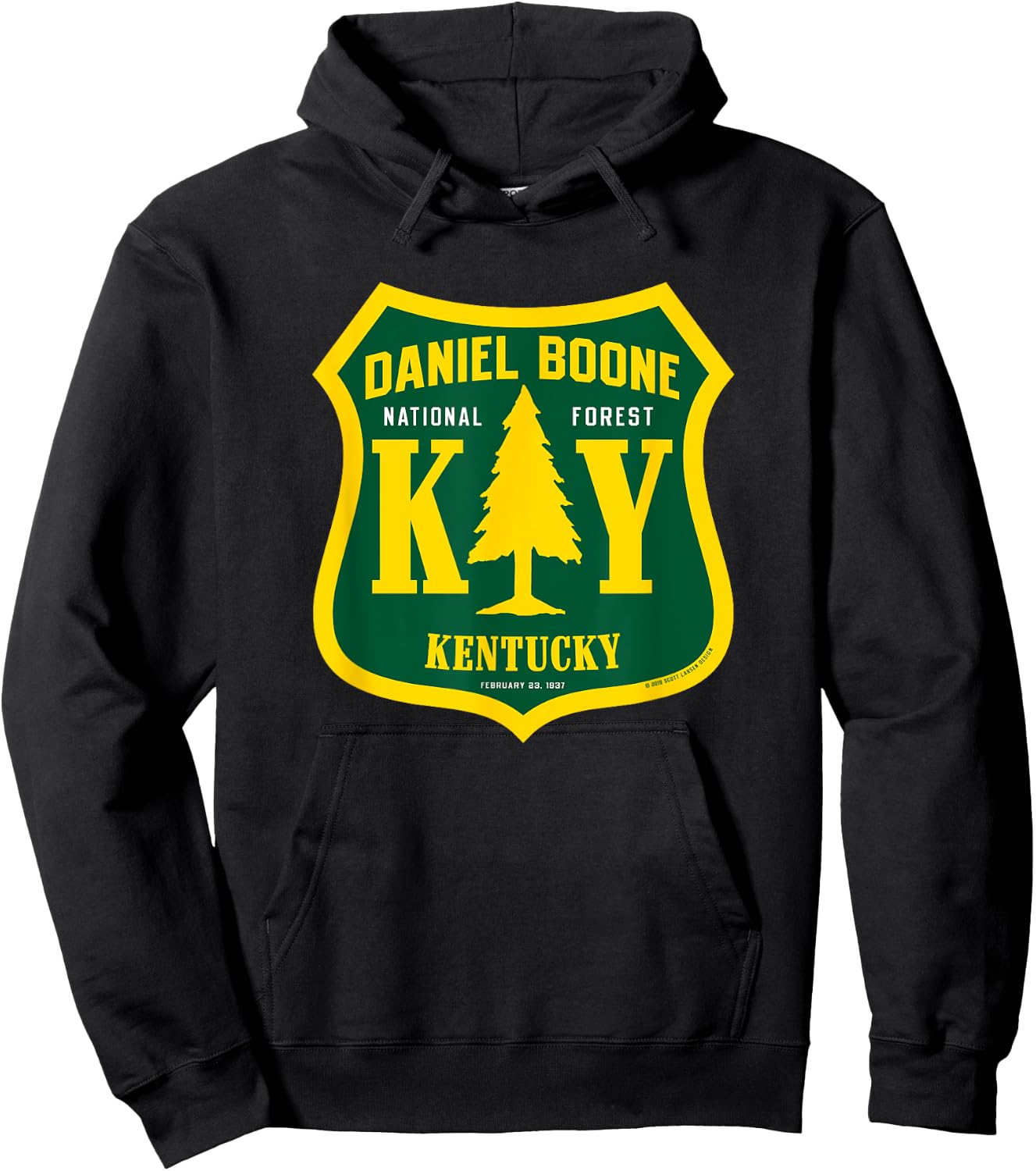 Daniel Boone National Forest Kentucky National Forest Sign Hoodie - Hoodie | Black