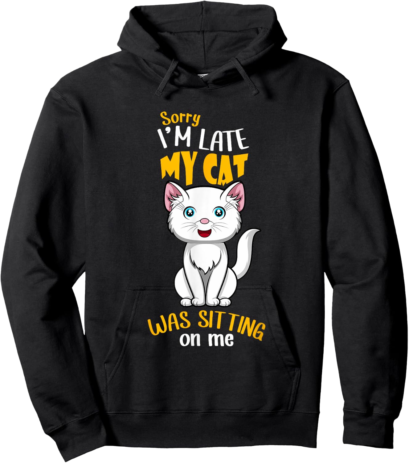 Cat Sitting On Me Funny Cat Owner Hoodie - Hoodie | Black