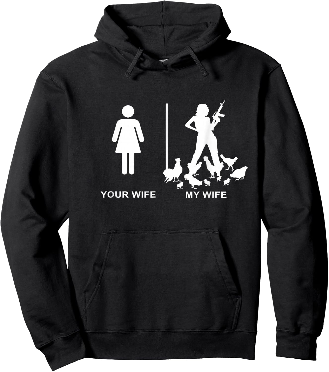 Funny Chicken Lady Farm Dad Husband Your Wife My Wife Hoodie - Hoodie | Black
