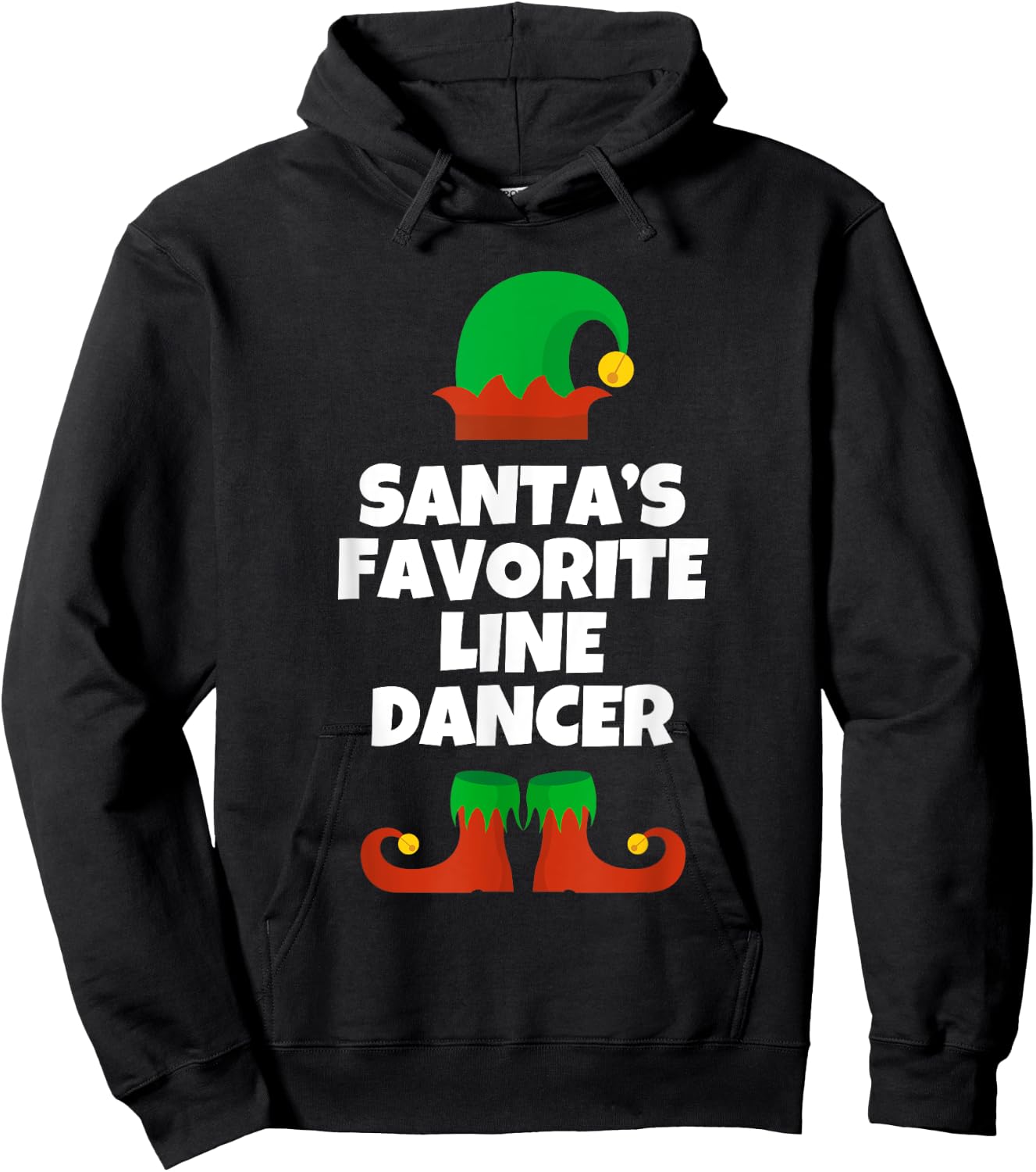 Santas Favorite Line Dancer Christmas Funny Pj Dancing Dance Hoodie - Hoodie | Black