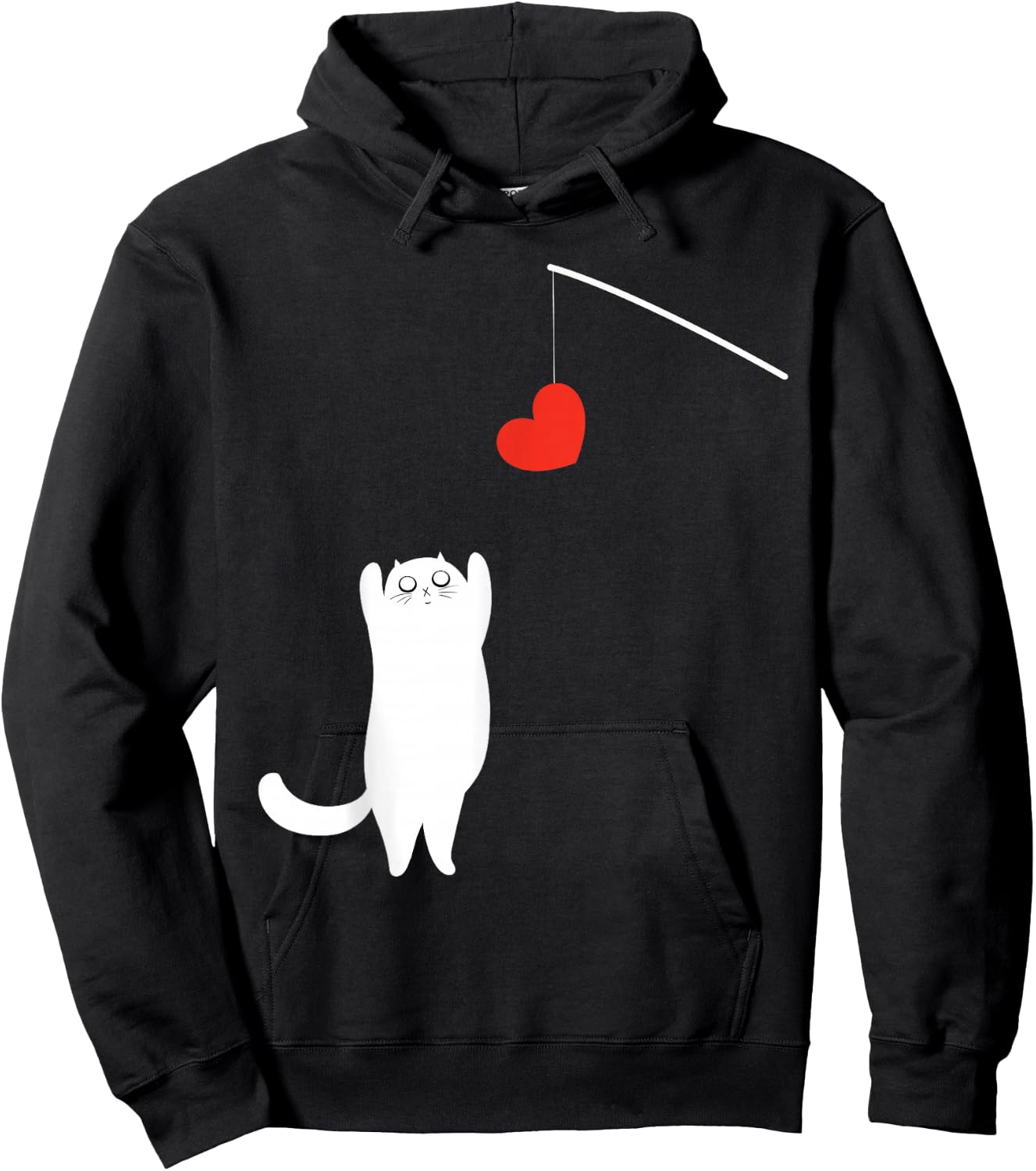 Cat Lover Valentine's Day Animal Affection Love Funny Kitty Hoodie - Hoodie | Black