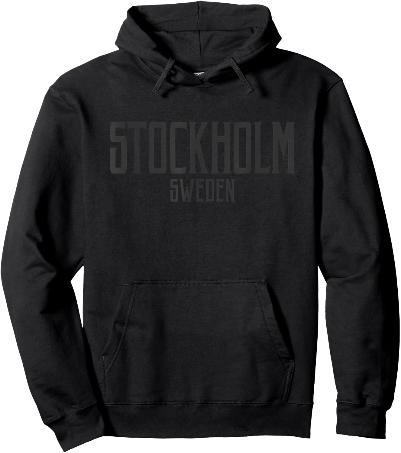Stockholm Sweden Text Black Print Hoodie - Hoodie | Black