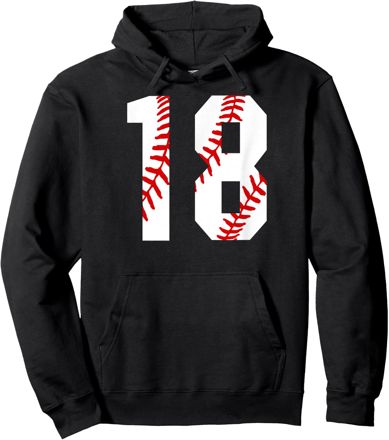 Vintage Baseball Mom #18 Jersey Baseball Player Number 18 Hoodie - Hoodie | Black