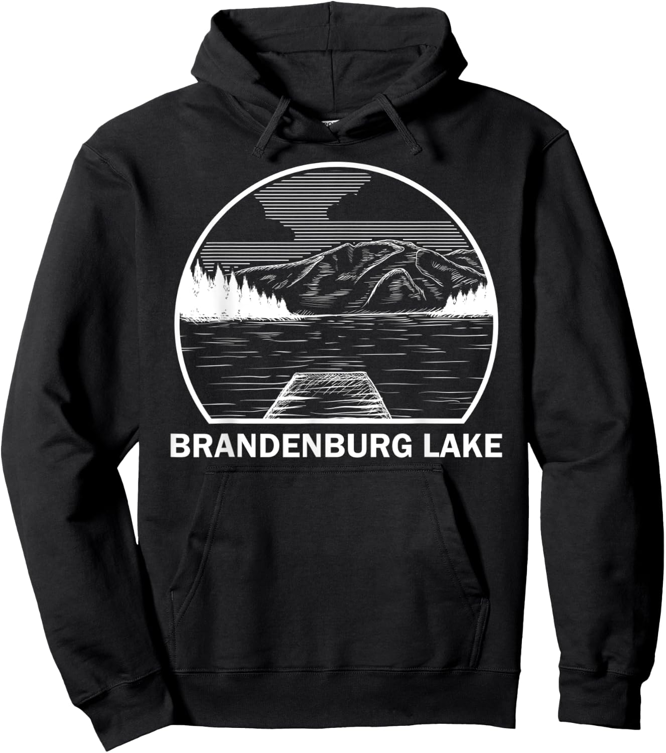 BRANDENBURG LAKE ILLINOIS Funny Fishing Camping Summer Gift Men Women Kids Hoodie - Hoodie | Black