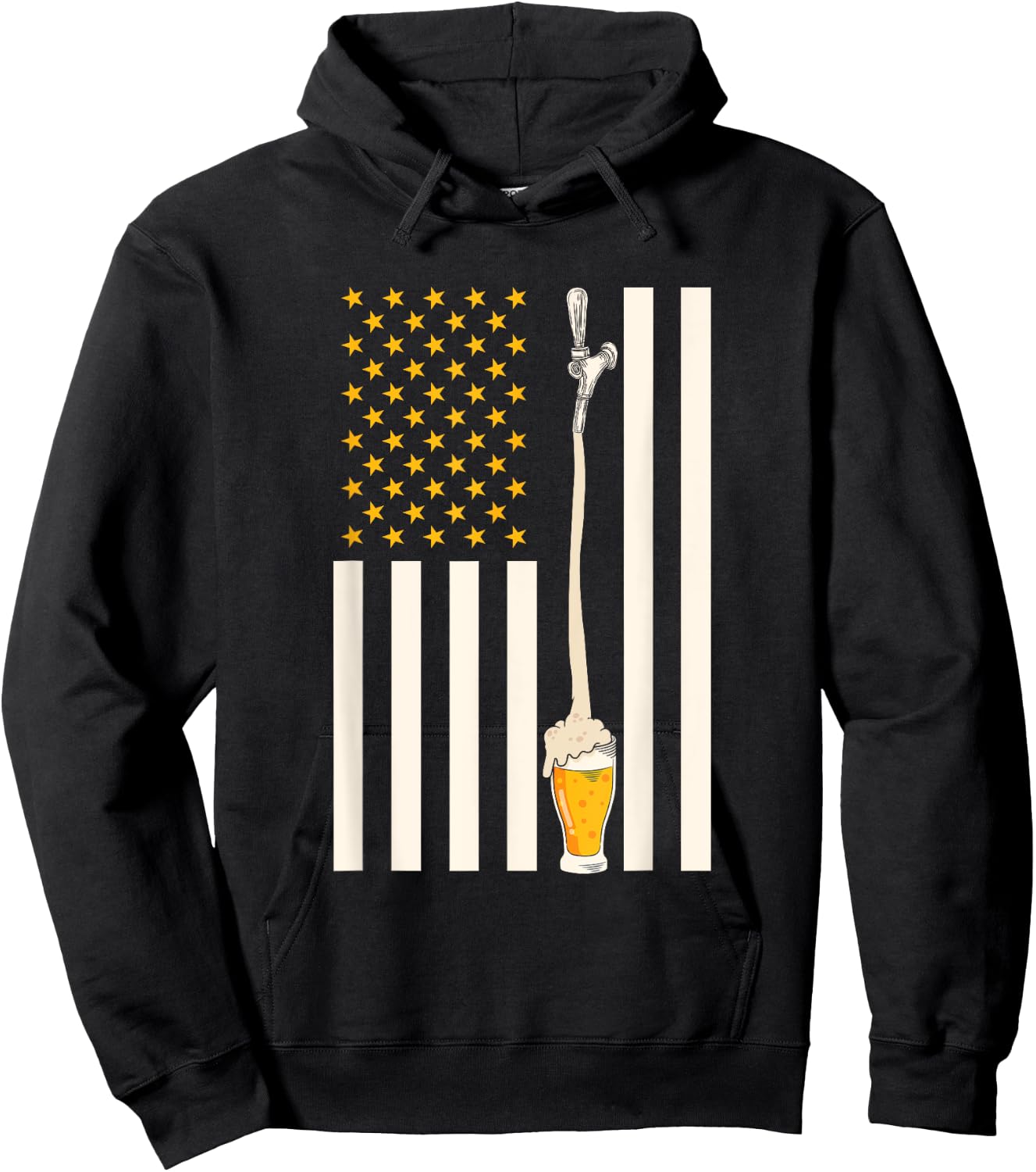 USA Flag Craft Beer Men Hoodie - Hoodie | Black