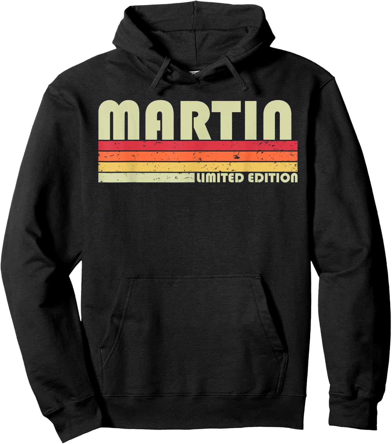 MARTIN Surname Funny Retro Vintage 80s 90s Birthday Reunion Hoodie - Hoodie | Black