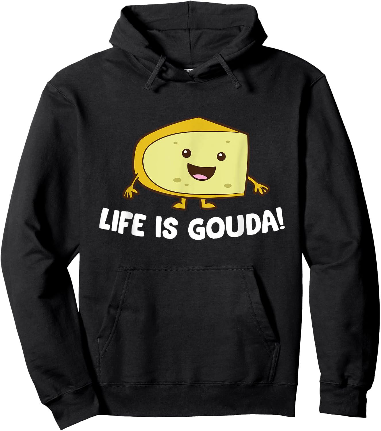 Life Is Gouda Love Cheese Hoodie - Hoodie | Black