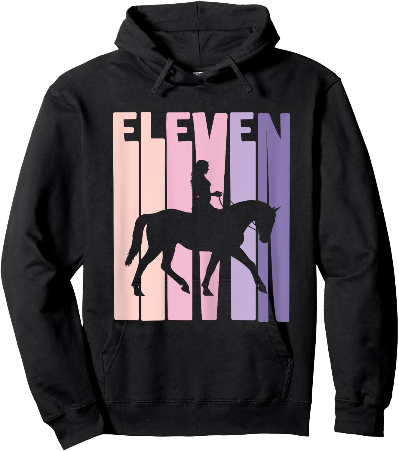 11th Birthday Gift Horse Rider Fan 11 Years Girls Hoodie - Hoodie | Black