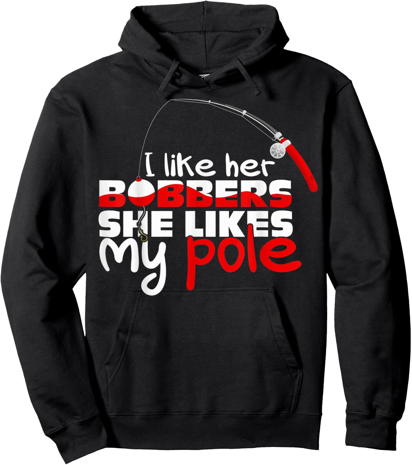 Funny I Like Her Bobbers She Likes My Pole Couple Matching Hoodie - Hoodie | Black