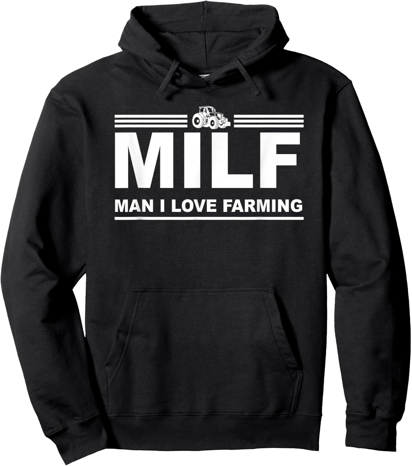 MILF Man I Love Farming Shirt | Farm Farmer Tractor Lover Hoodie - Hoodie | Black