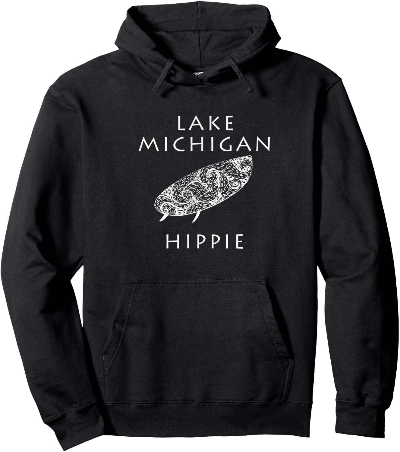 Lake Michigan Surf Hippie Hoodie - Hoodie | Black
