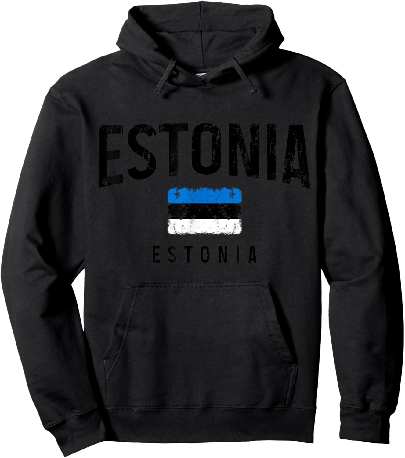 Estonia Estonia Estonian Flag Vintage Pride Hoodie - Hoodie | Black
