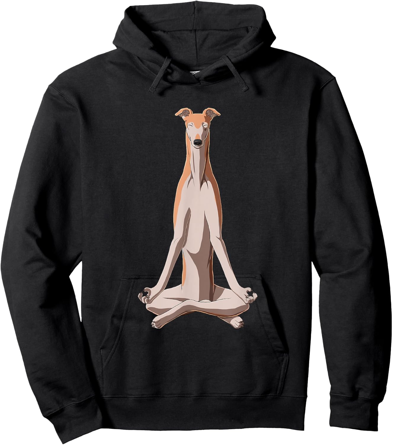 Funny Yoga Dog Greyhound Women Kids Hoodie - Hoodie | Black