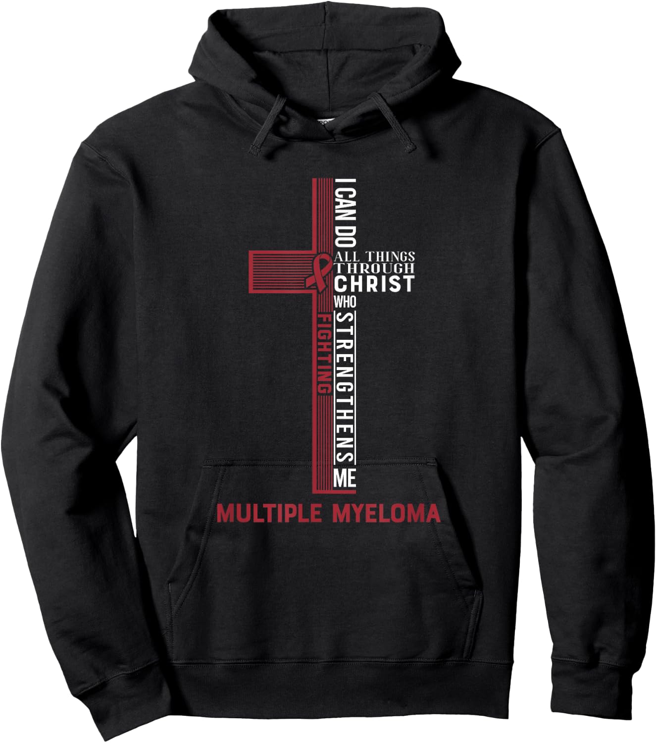 Multiple Myeloma Fight Cancer Ribbon Hoodie - Hoodie | Black