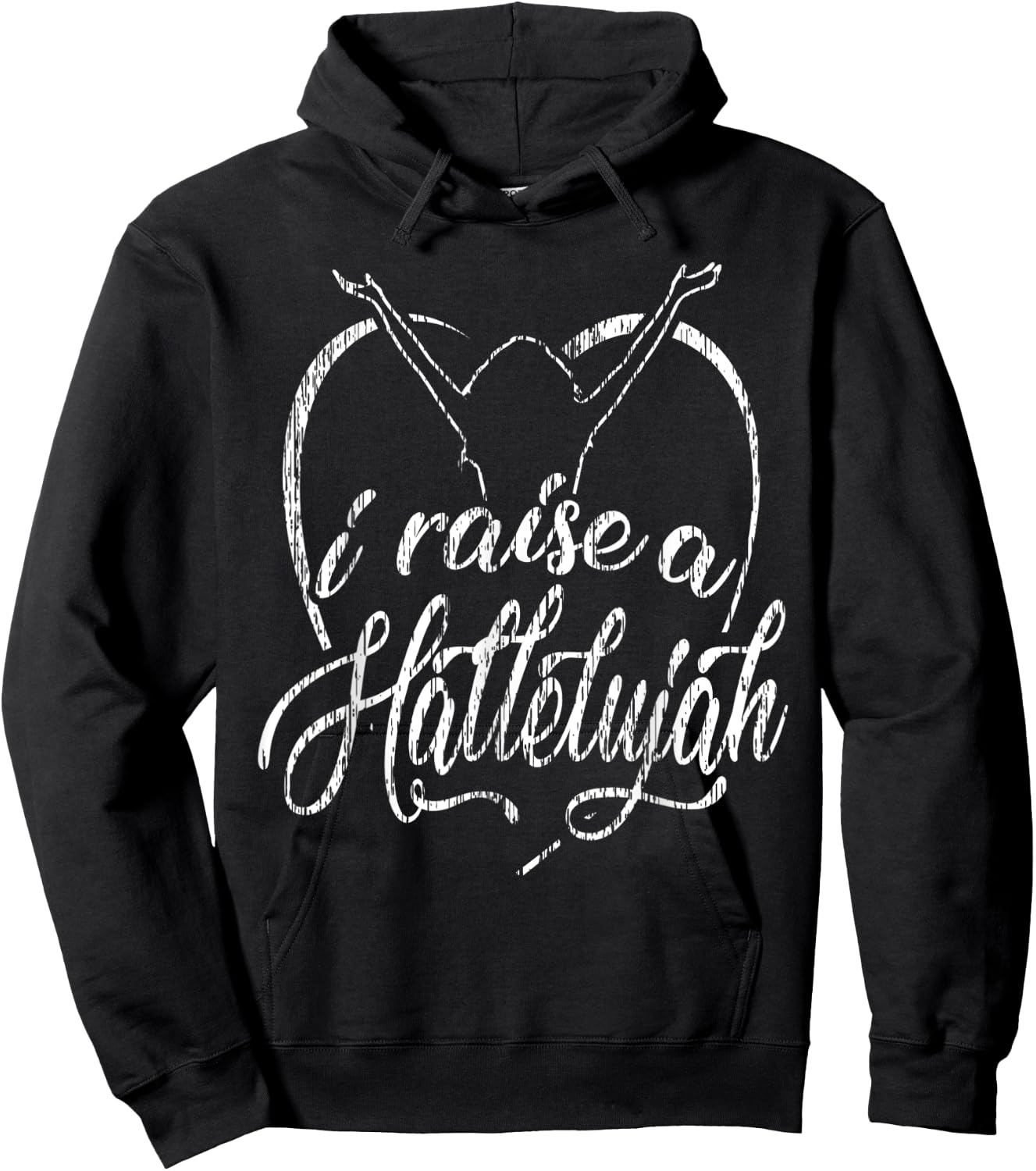 I Raise a Hallelujah - Praise and Worship Design Hoodie - Hoodie | Black