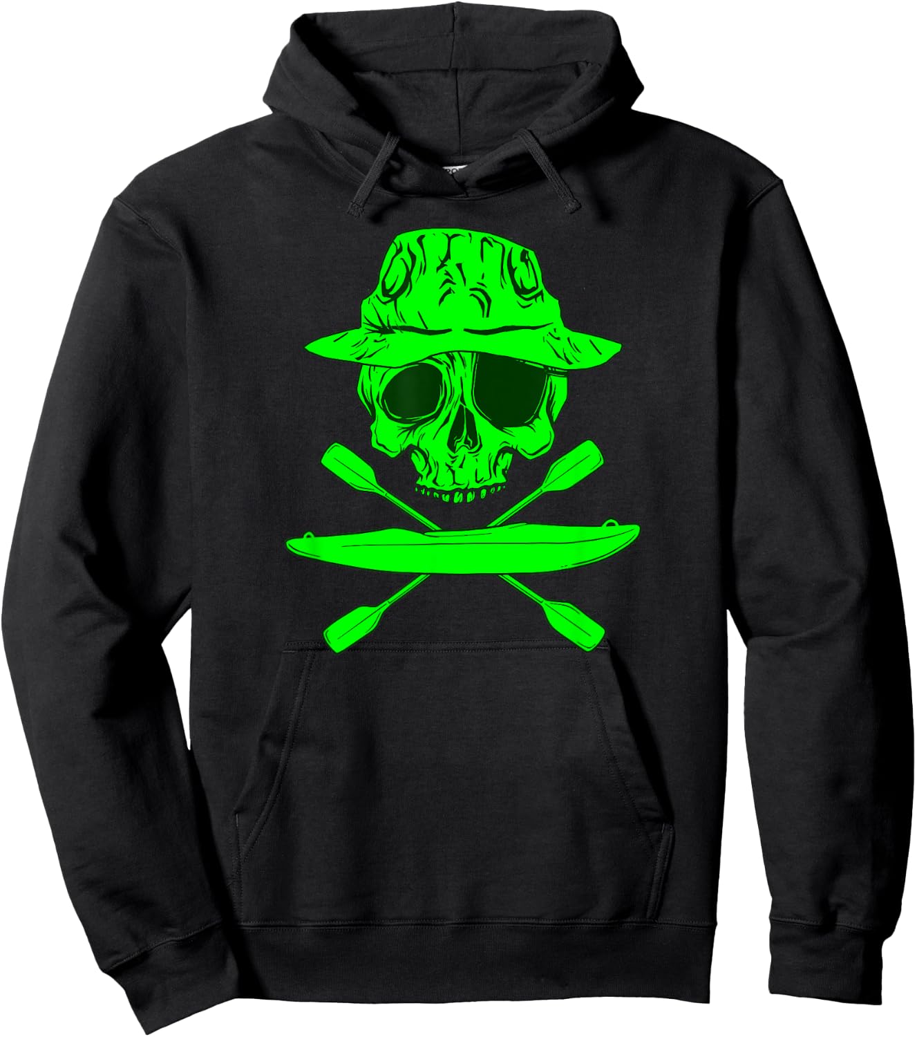 KAYAK CANOE rafting games white water green skull KAYAKER Hoodie - Hoodie | Black