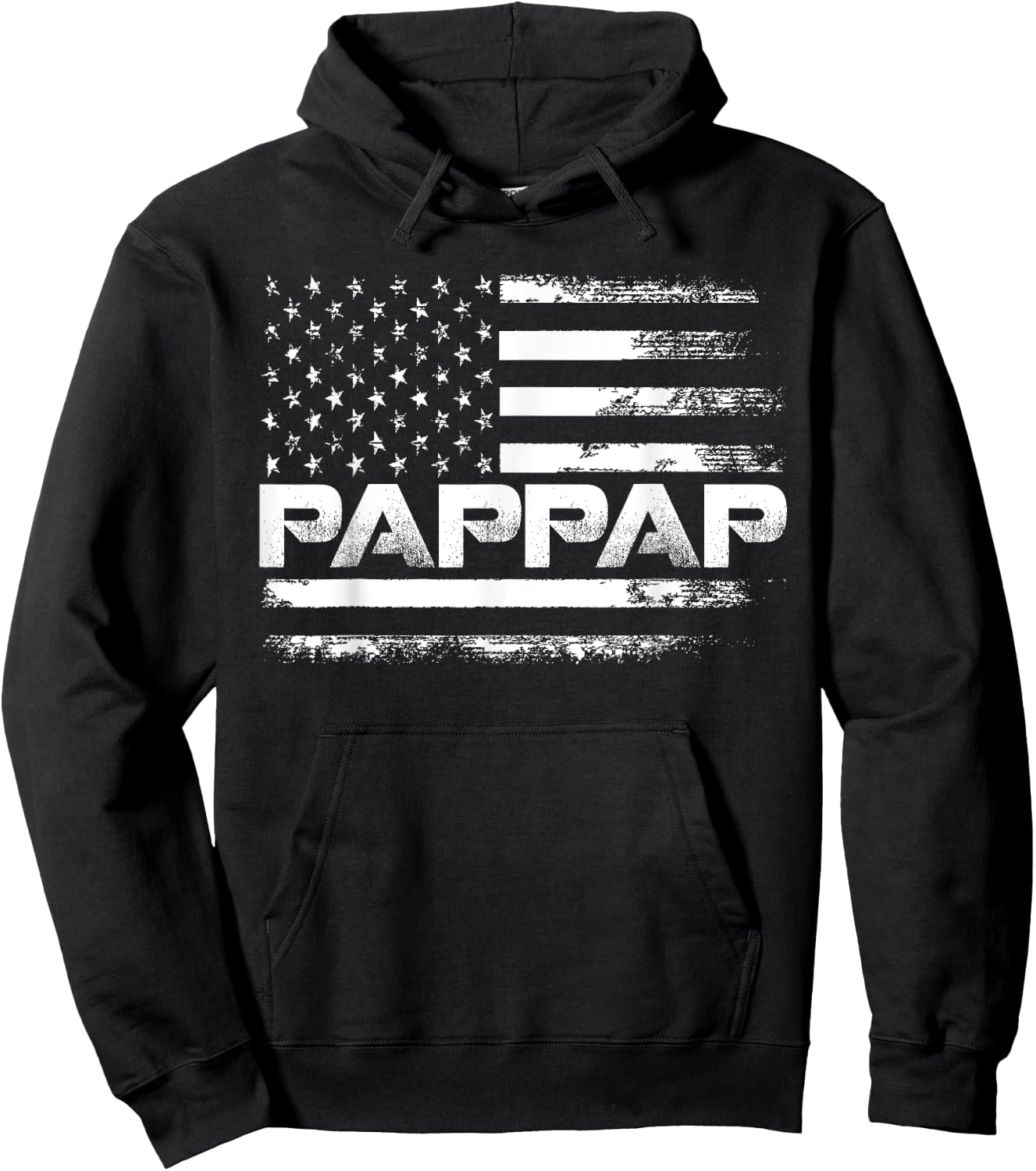 Pappap Gift America Flag Father's day Hoodie - Hoodie | Black