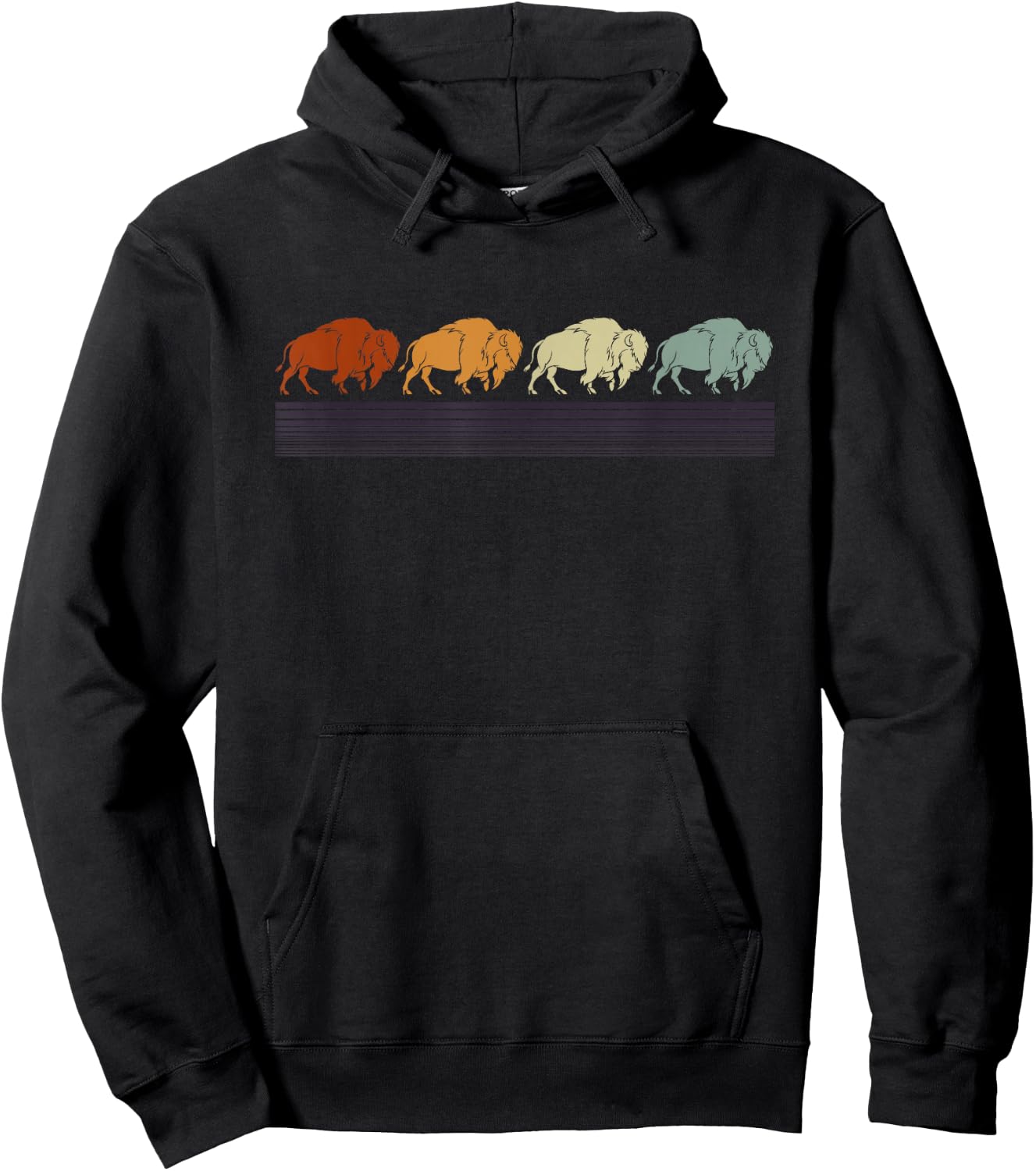 Retro Buffalo Hoodie - Hoodie | Black