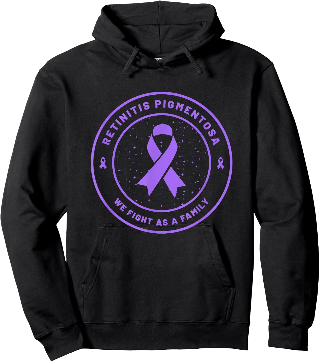 Retinitis Pigmentosa Ribbon Awareness Family Support Gift Hoodie - Hoodie | Black
