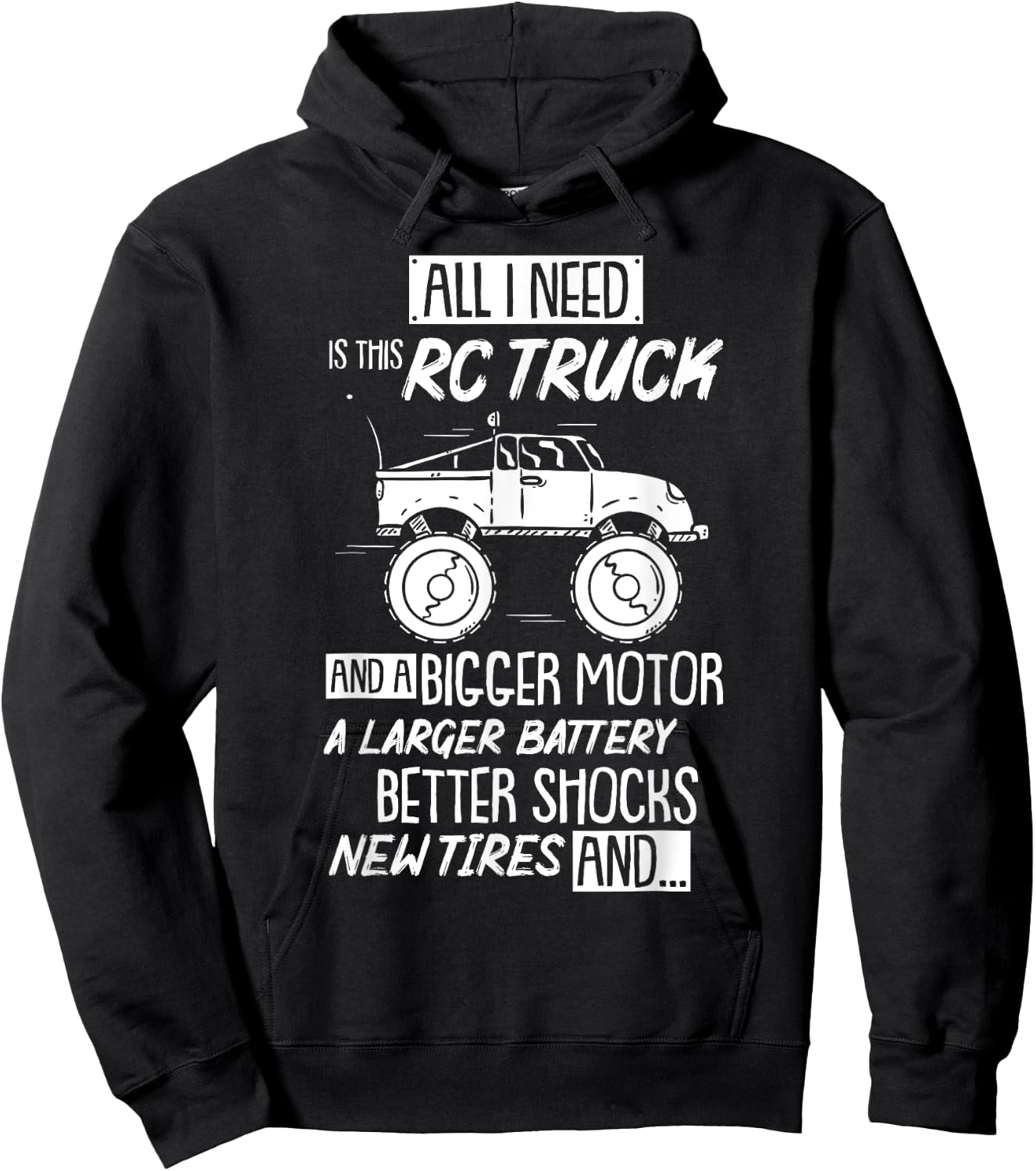 Funny RC Racing RC Truck Radio Controlled RC Car Saying Hoodie - Hoodie | Black