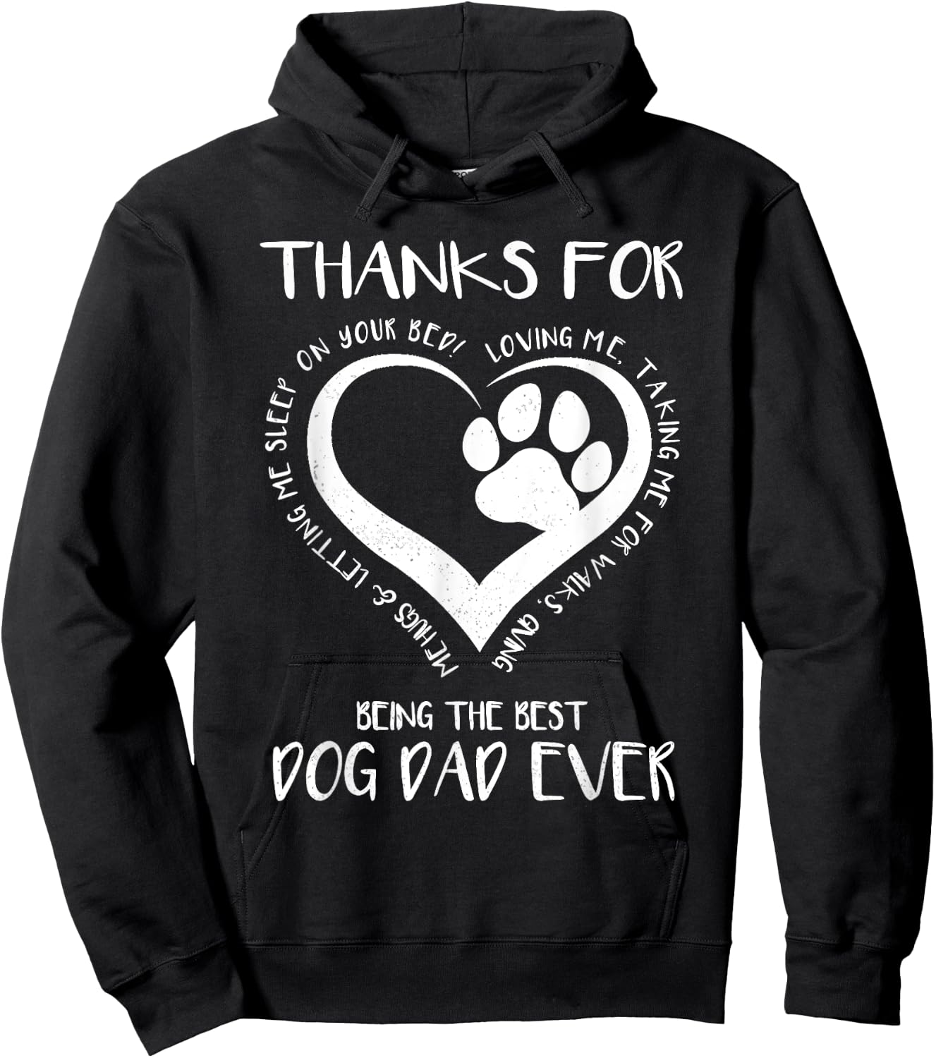 Thanks For Loving Me Happy Father's Day Best Dog Dad Ever Women Kids Hoodie - Hoodie | Black