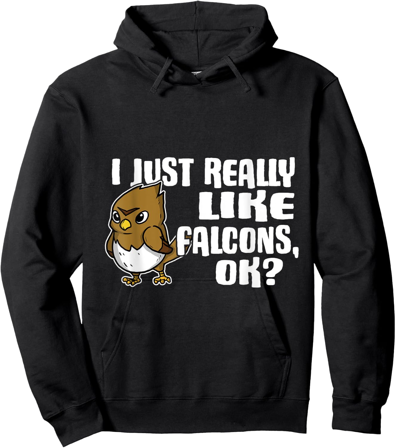I Just Really Like Falcons Ok Funny Falcon Costume Hoodie - Hoodie | Black