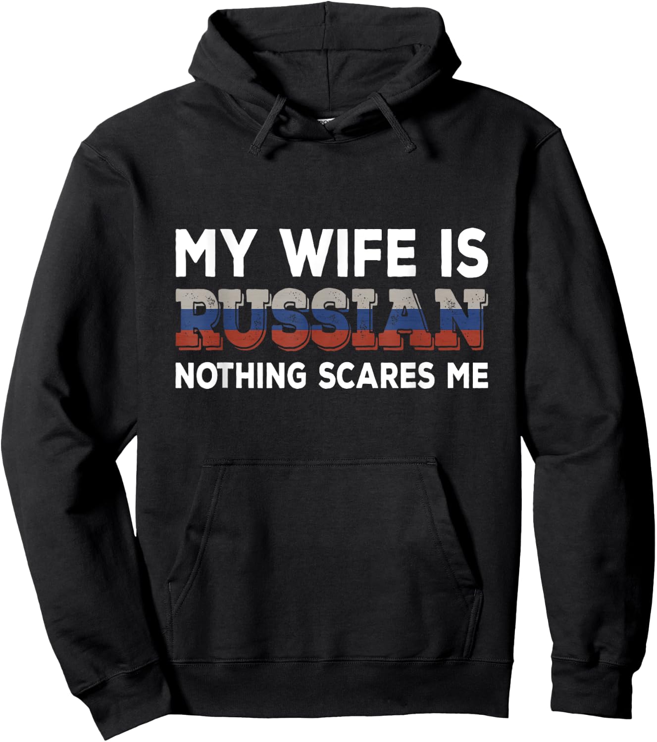 Meine Frau ist Russisch Nichts macht mir Angst Husband Hoodie - Hoodie | Black