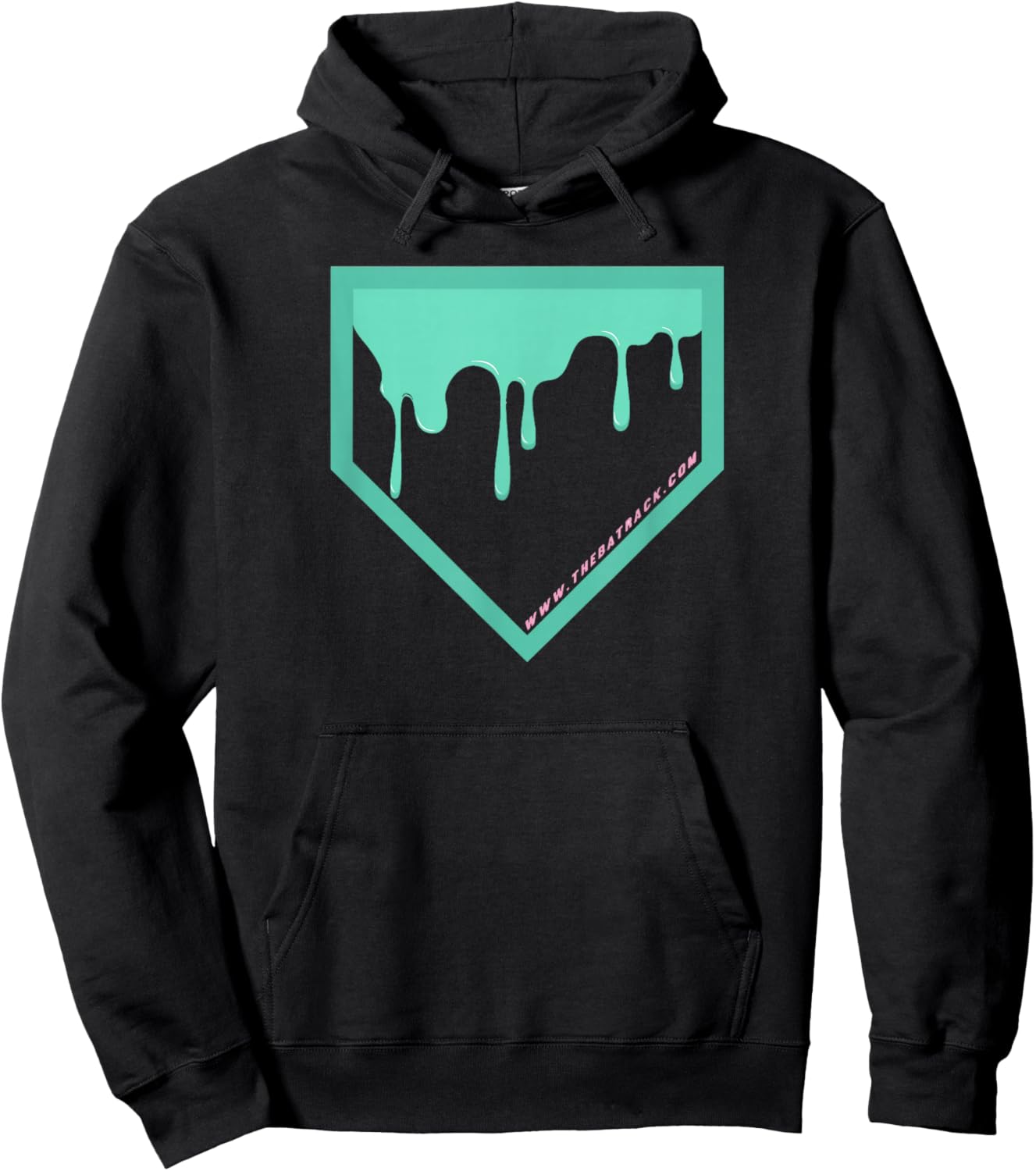 Baseball Home Plate Drip 2 Mint Hoodie - Hoodie | Black