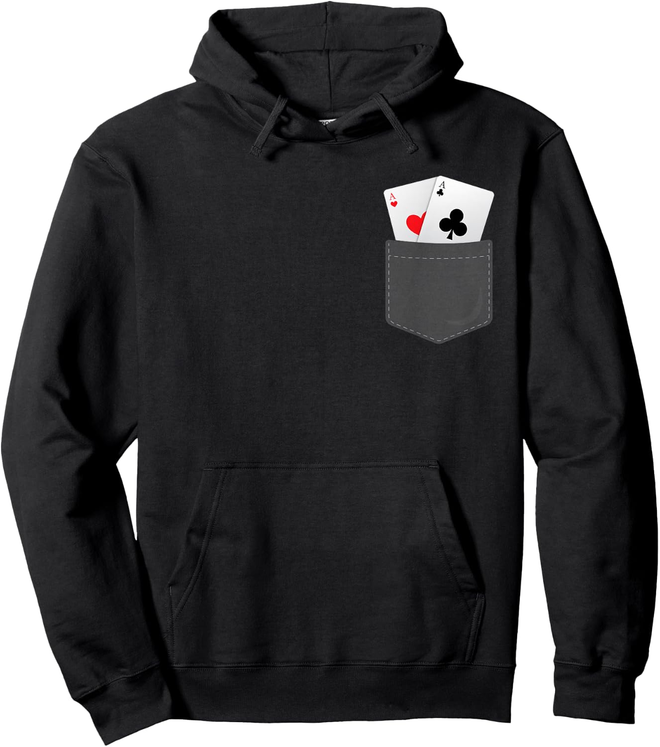 Pocket Aces Shirt Funny Faux Pocket Aces Poker Gift Hoodie - Hoodie | Black