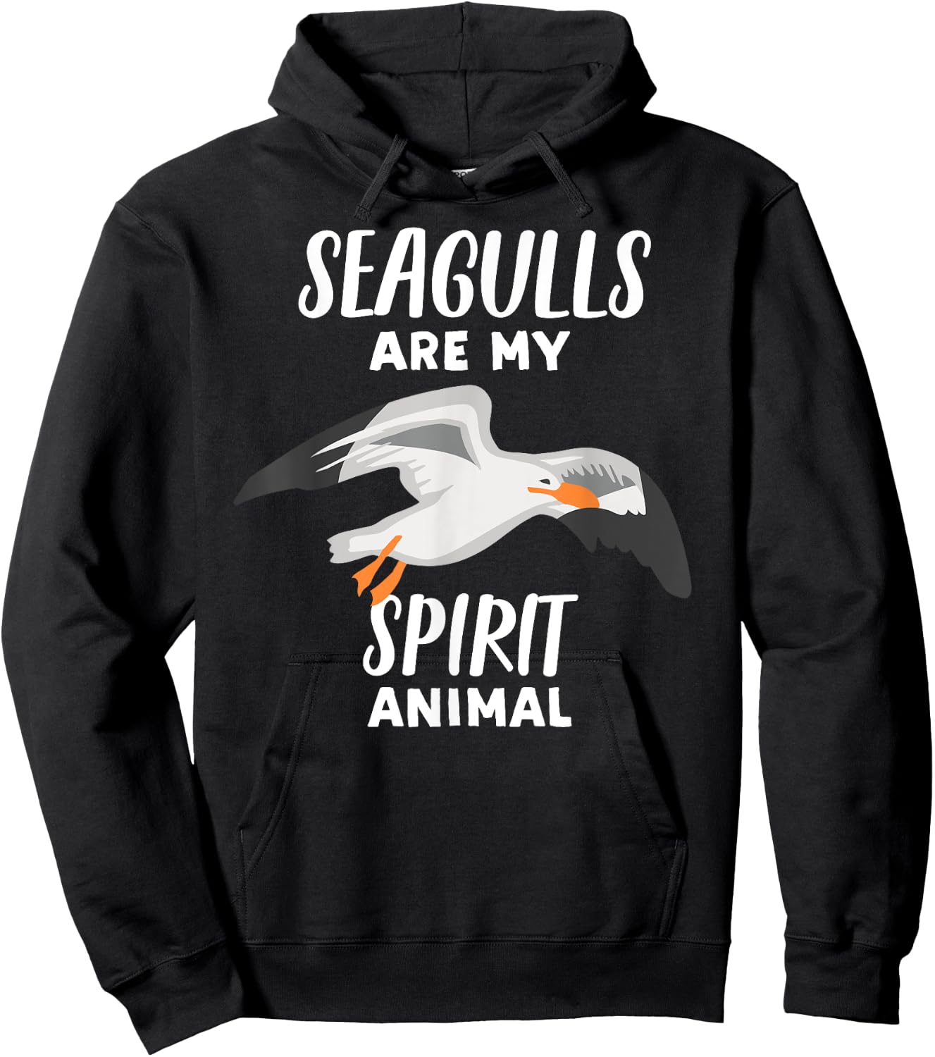 Seagulls Are My Spirit Animal | Funny Seagull Bird Hoodie - Hoodie | Black