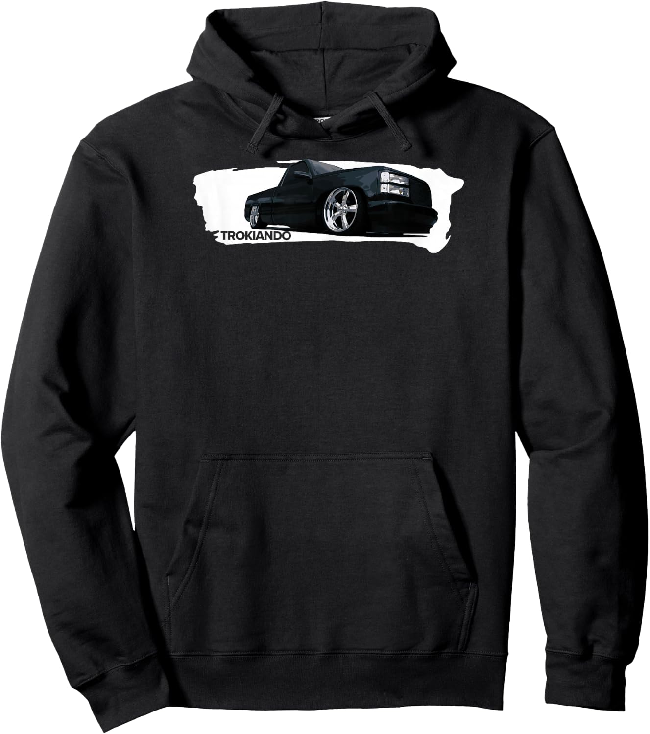 OBS Mamalona Trokiando on big wheels lowered paint effect Hoodie - Hoodie | Black