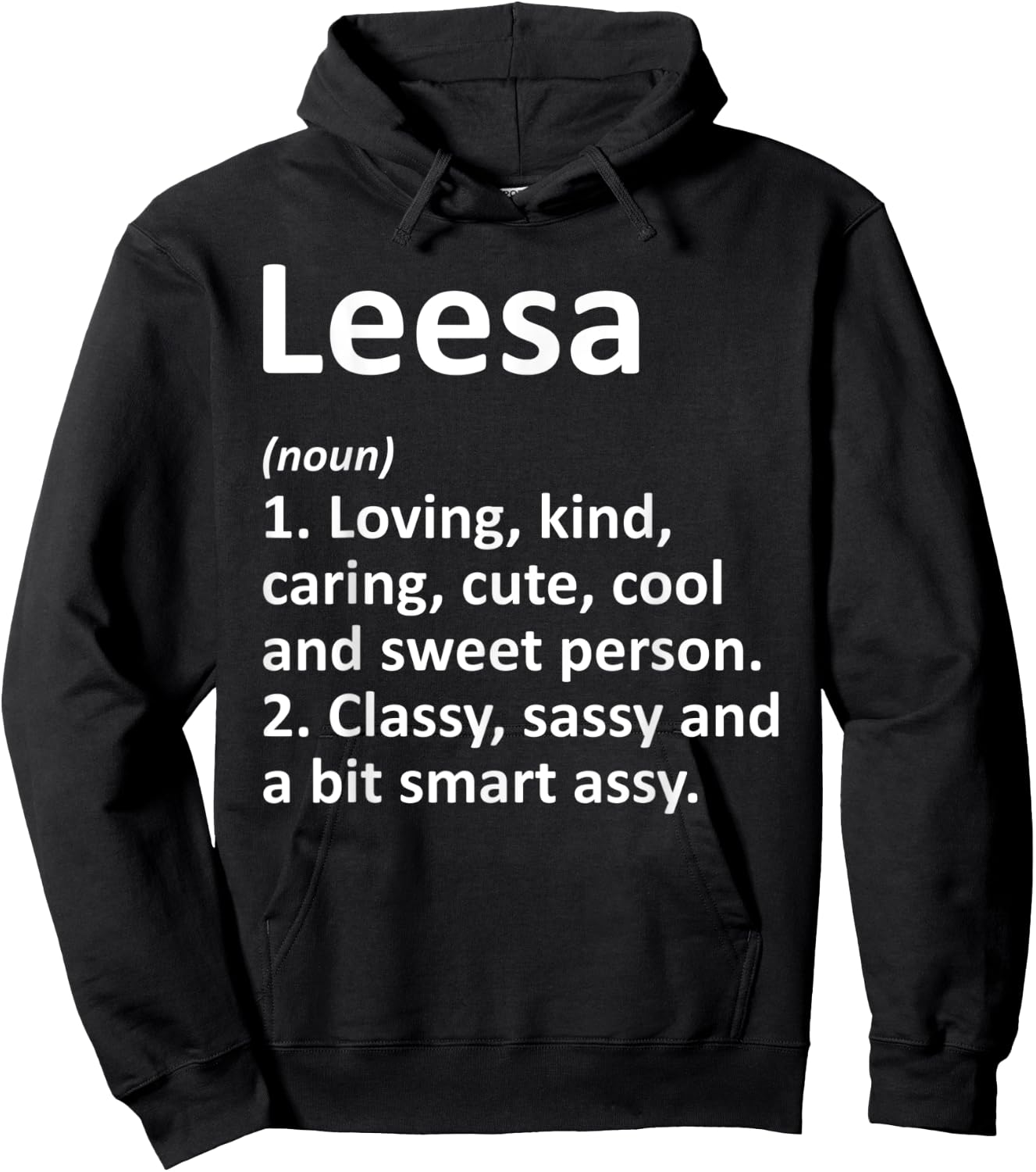 LEESA Definition Personalized Name Funny Birthday Gift Hoodie - Hoodie | Black