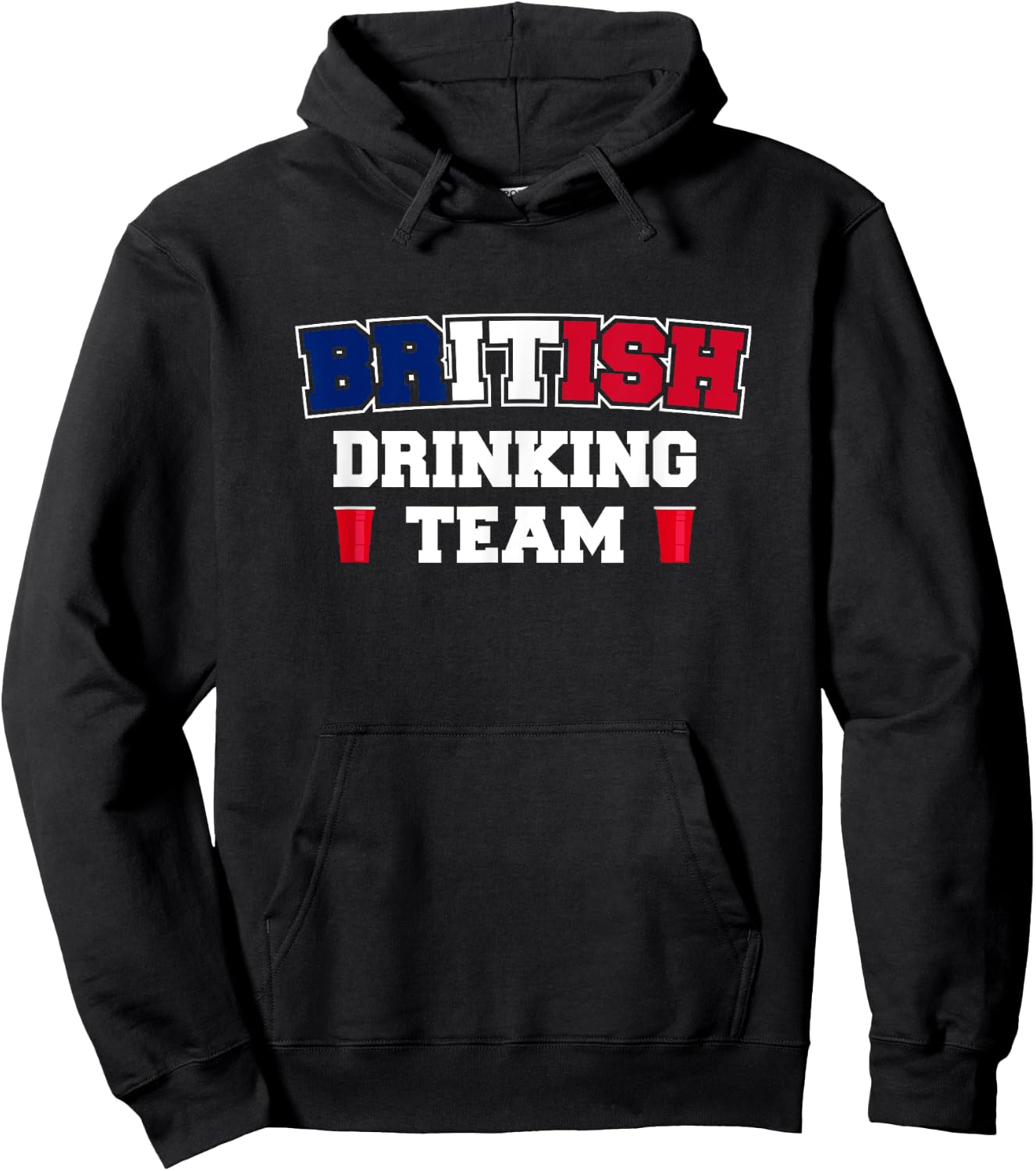 British Drinking Team Funny Drinking Beer Lover Beer Pong Hoodie - Hoodie | Black