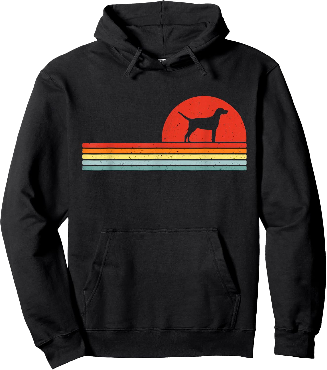 Plott Hound Dog Retro - , All Ages - Black, Small - Short Sleeve - Animal Print - - Polyester 100% Hoodie - Hoodie | Black