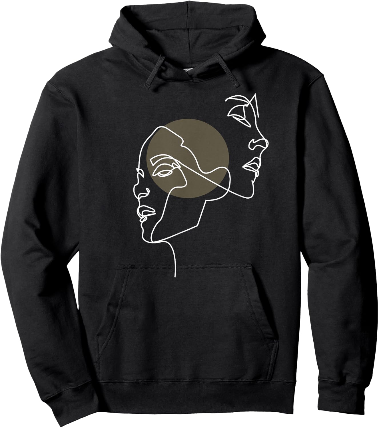 Artsy Line Faces Abstract Aesthetic Art Hoodie - Hoodie | Black