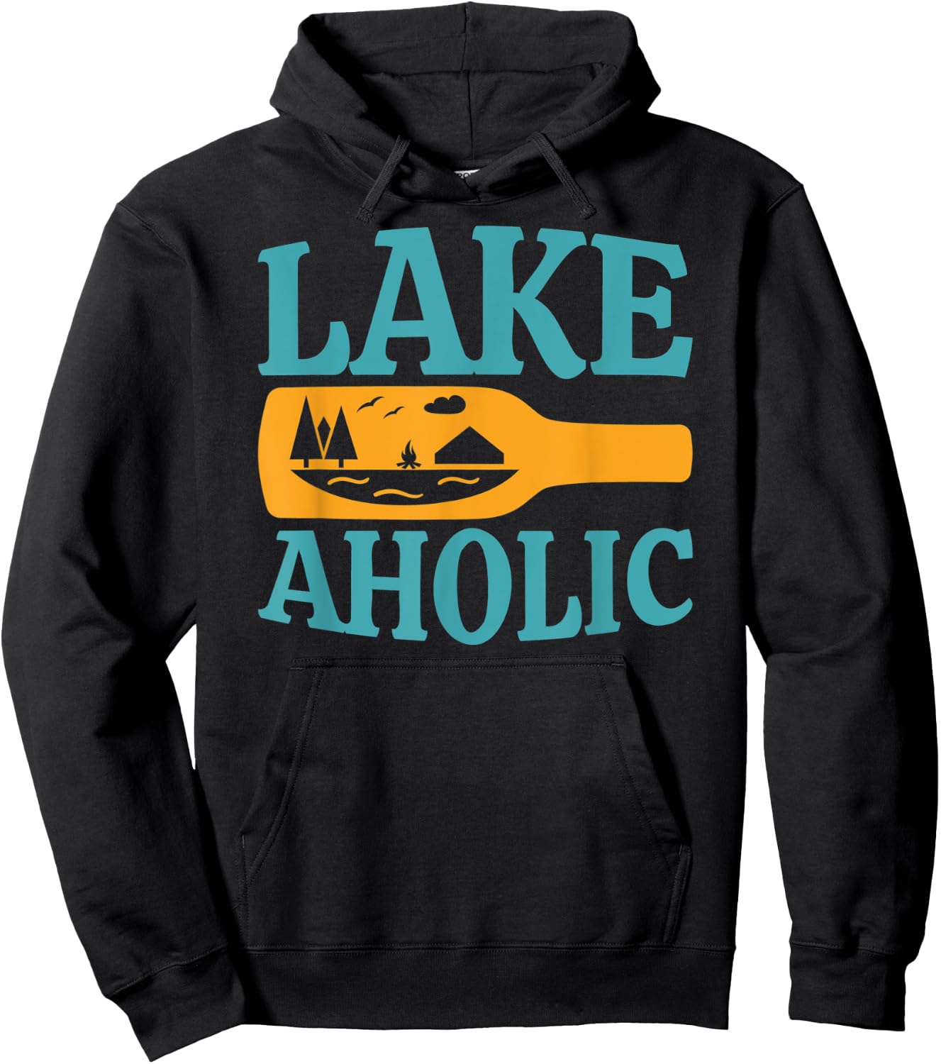 Lake Aholic Funny Drinking Lake Life Hoodie - Hoodie | Black