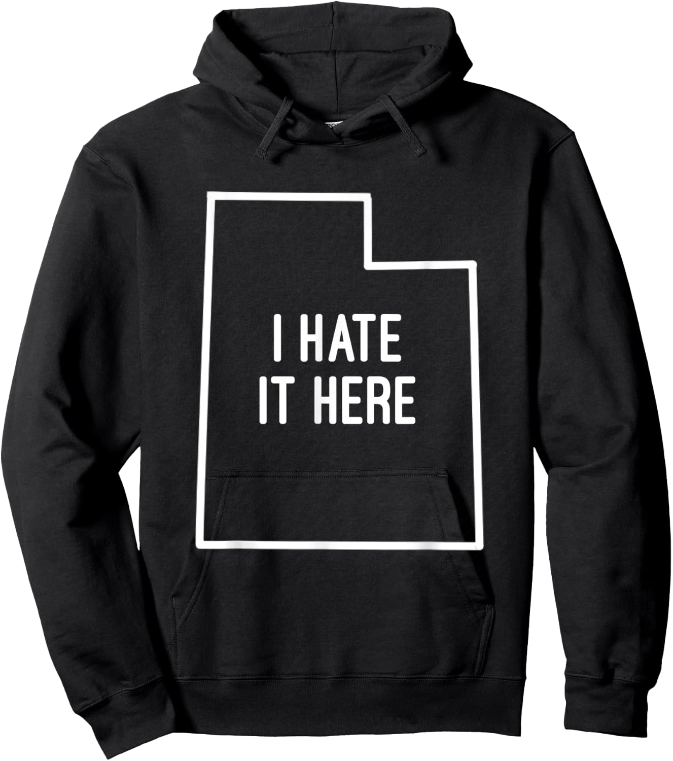 I Hate It Here Utah State UT Funny Joke Hoodie - Hoodie | Black
