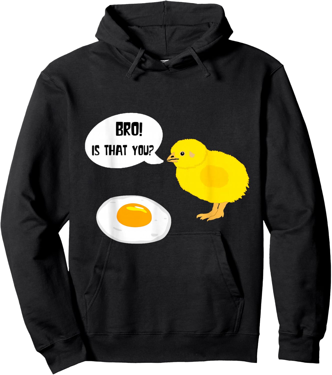 Cute Chick Funny Fried Egg Humour Breakfast Eggs Egg Hoodie - Hoodie | Black
