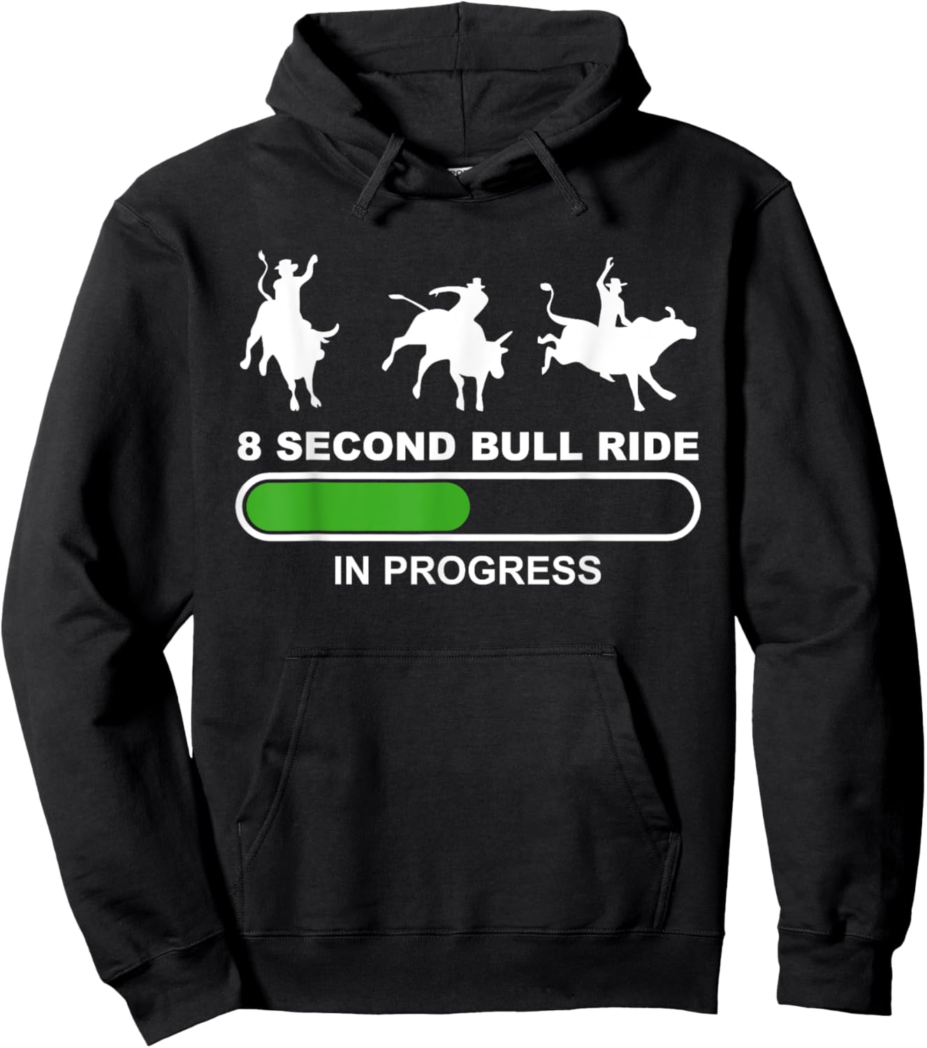 8 Seconds Bull Riding Rodeo Bull Rider Hoodie - Hoodie | Black