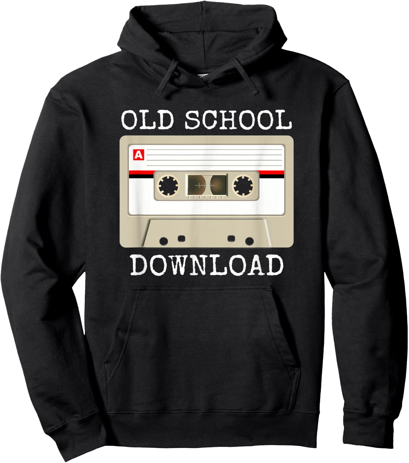 Retro Music Tape Cassette Original Old School Download Hoodie - Hoodie | Black